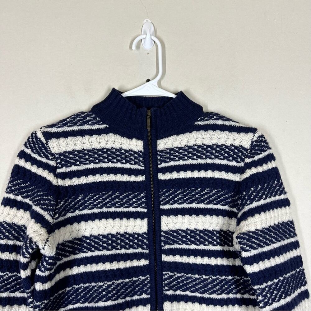 Woolovers Textured Stripe Zip Cardigan 100% Lambswool Size Small - Picture 7 of 14